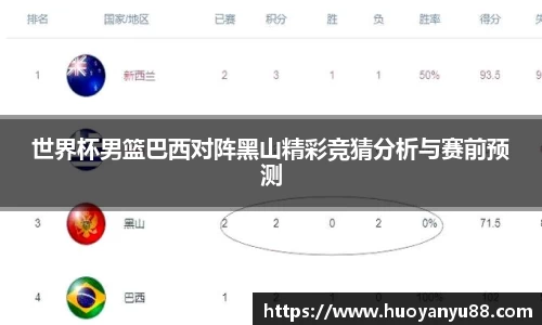 世界杯男篮巴西对阵黑山精彩竞猜分析与赛前预测